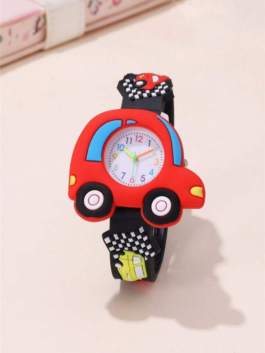 

Ziory Boys Embellished Dial & Textured Straps Analogue Watch ZY20245452, Red