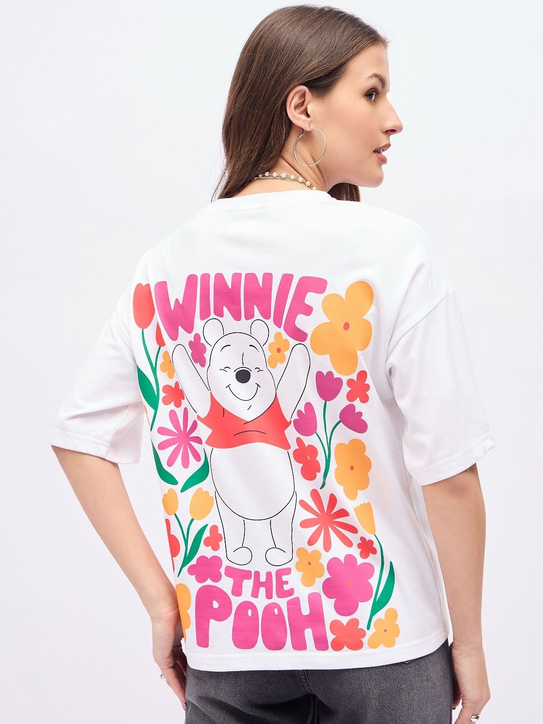 

DressBerry Women Printed Drop-Shoulder Sleeves T-shirt, White