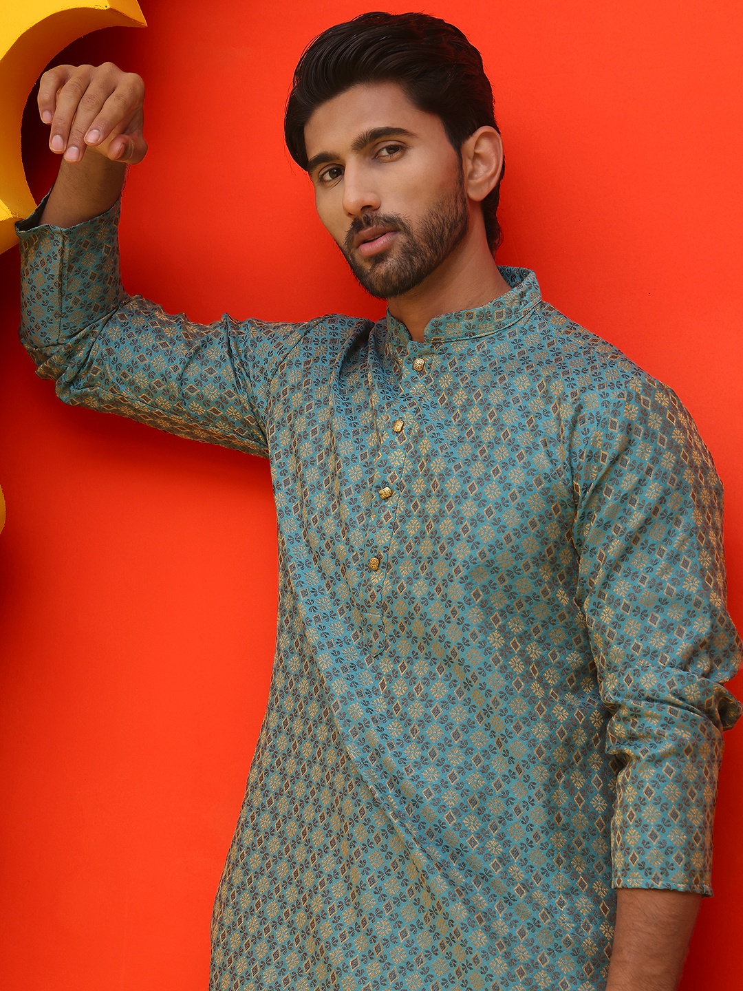

Jompers Men Regular Kurta with Pyjamas, Blue