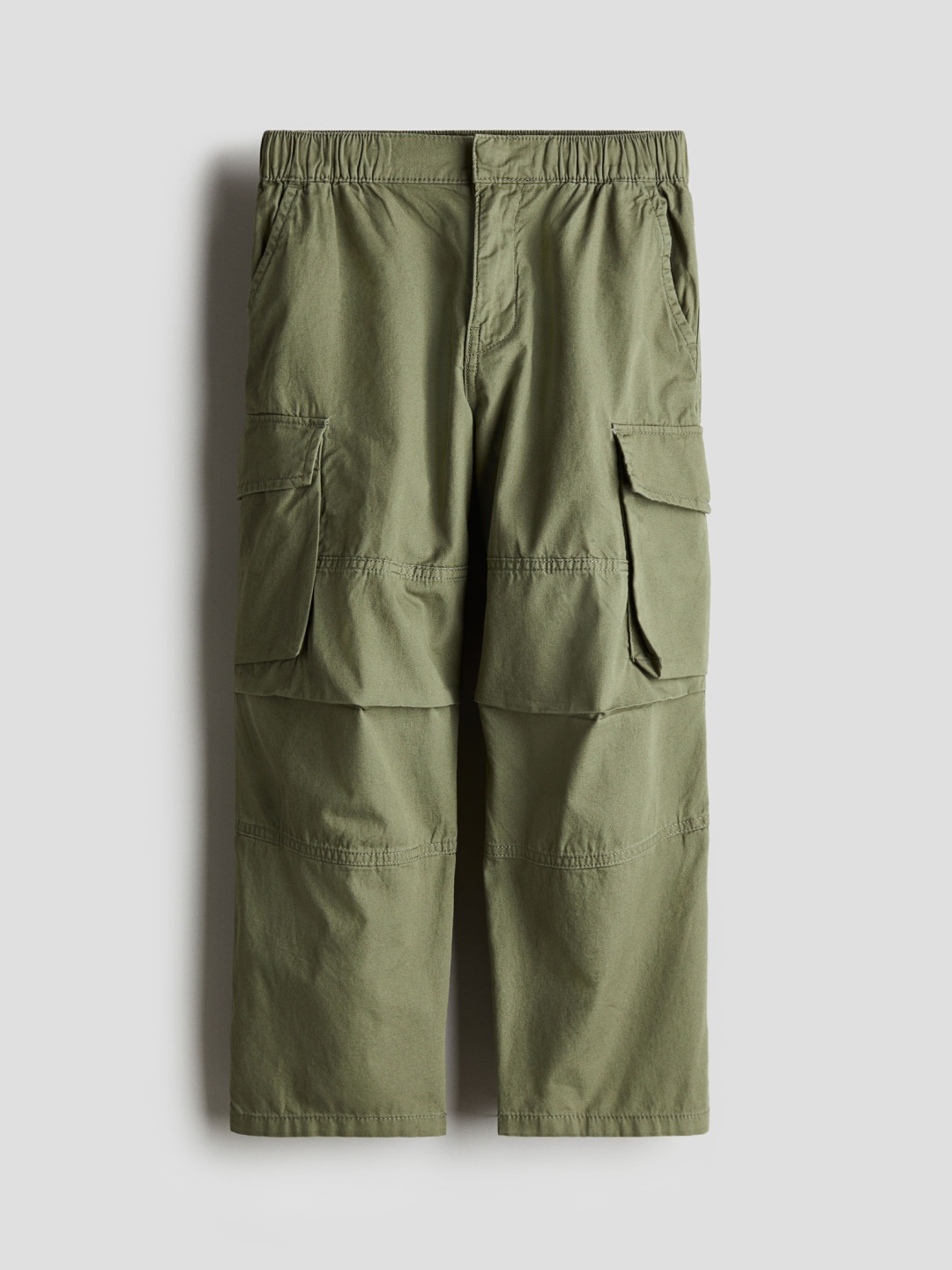

H&M Cotton Canvas Parachute Trousers, Green
