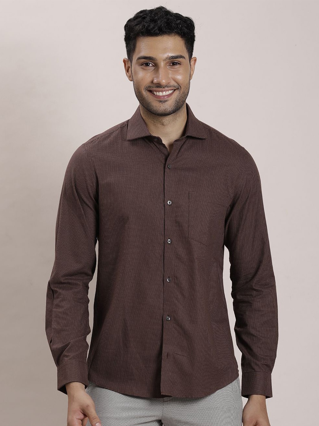 

Turtle Men Standard Opaque Formal Shirt, Brown