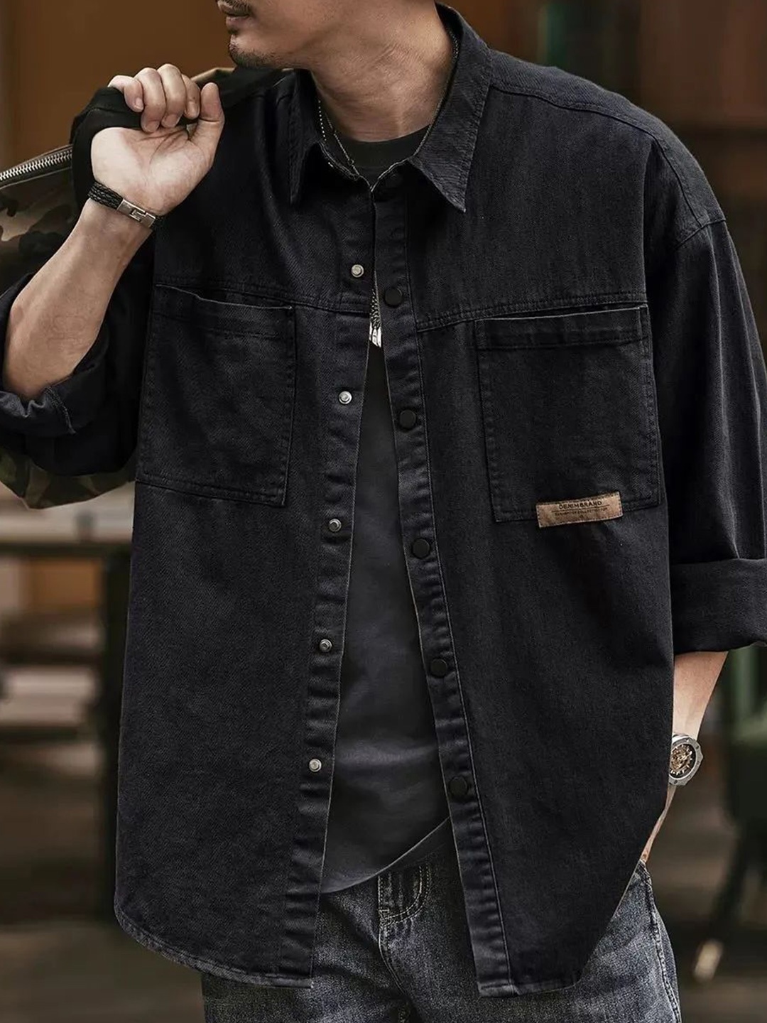 

StyleCast Men Opaque Casual Shirt, Black