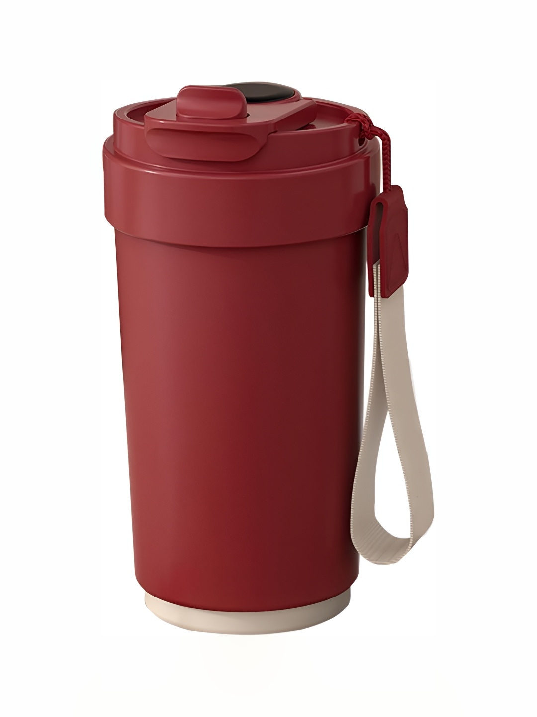 

Baskety Red & Cream Colored Stainless Steel Matte Mug With Leakproof Lid