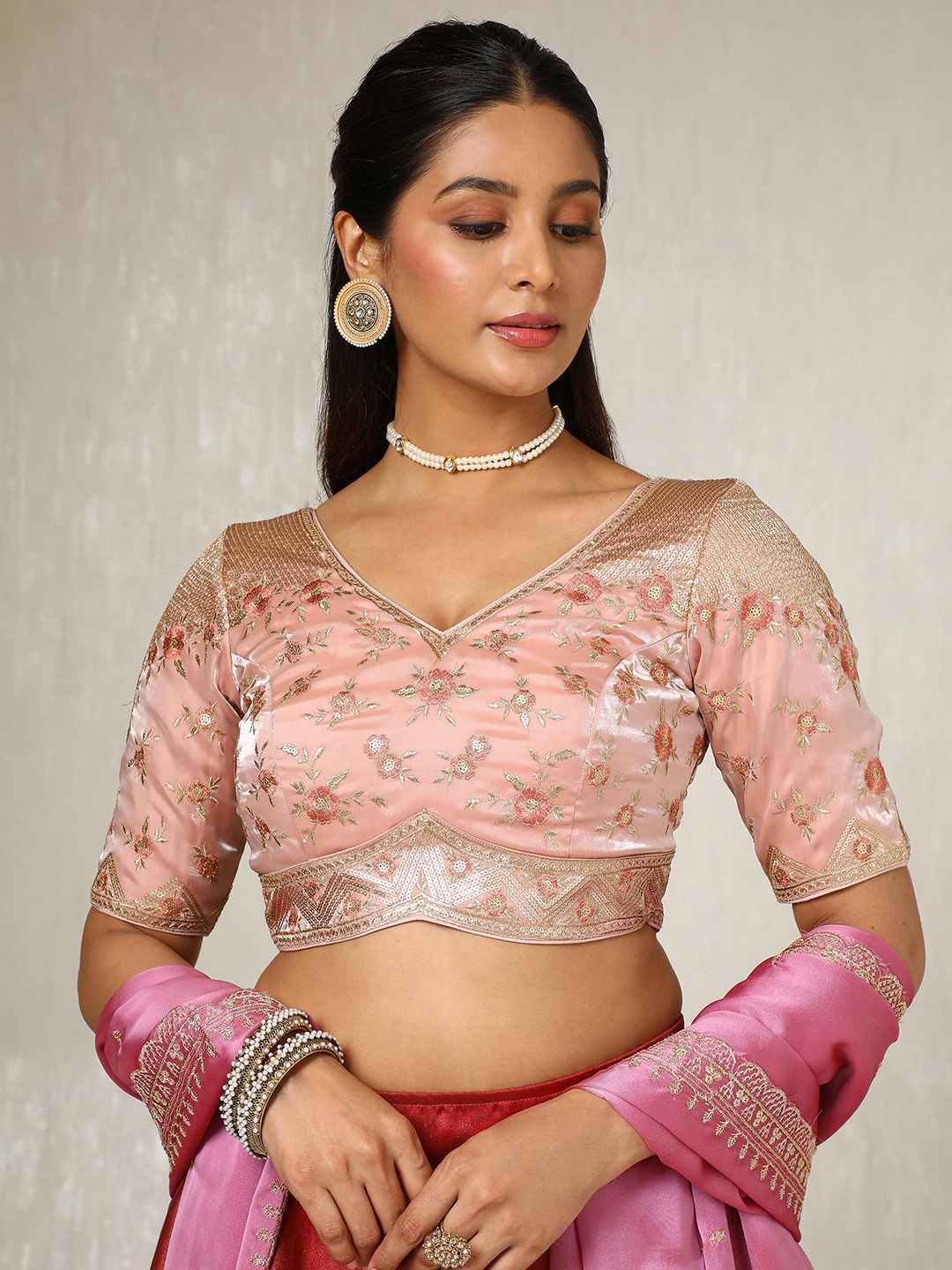 

Soch Sequin Embellished Organza Blouse, Peach