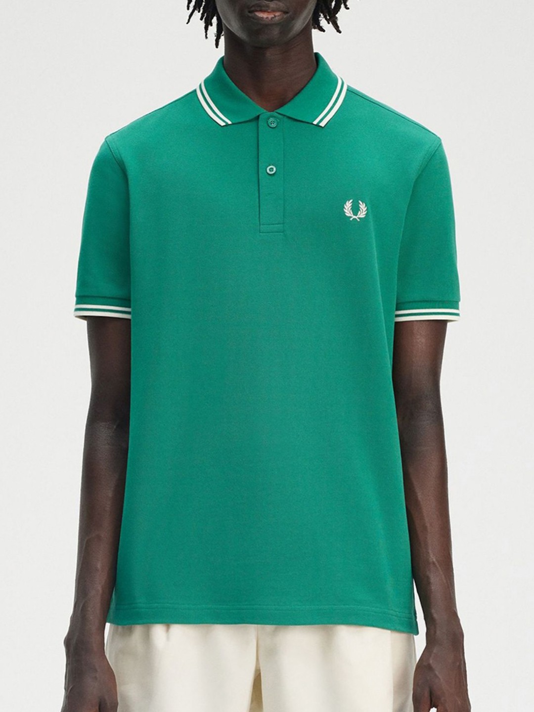 

Fred Perry Men Polo Collar Applique T-shirt, Green