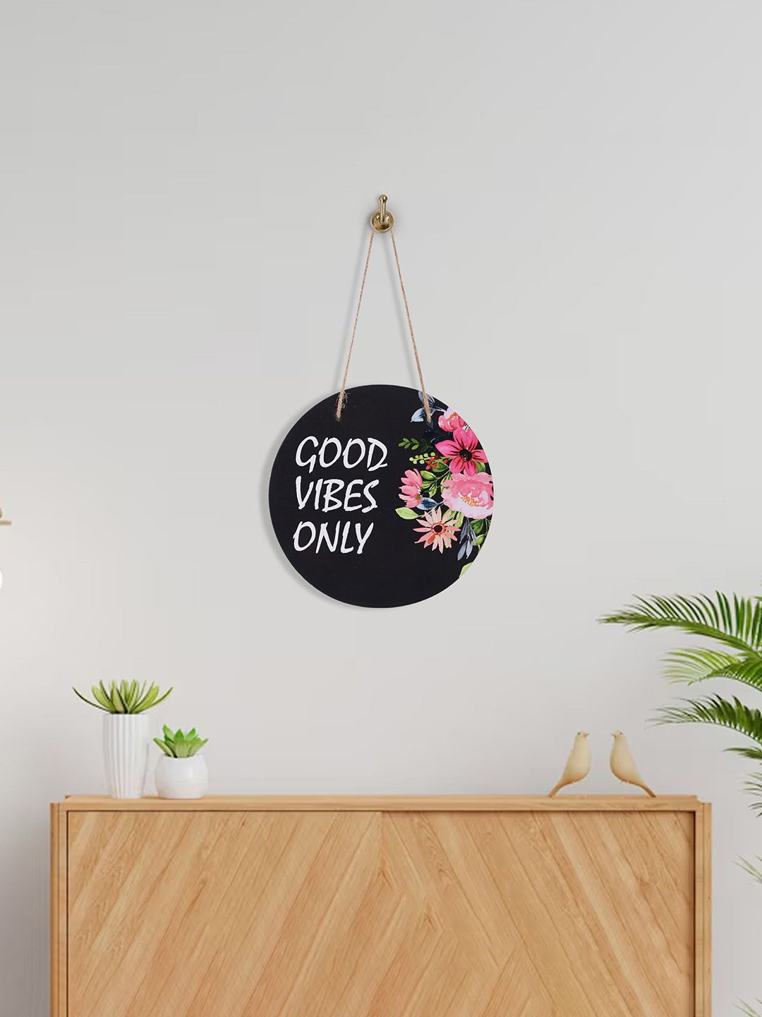 

Kuber Industries Black & Pink Inspirational Quotes Wooden Wall Hanging