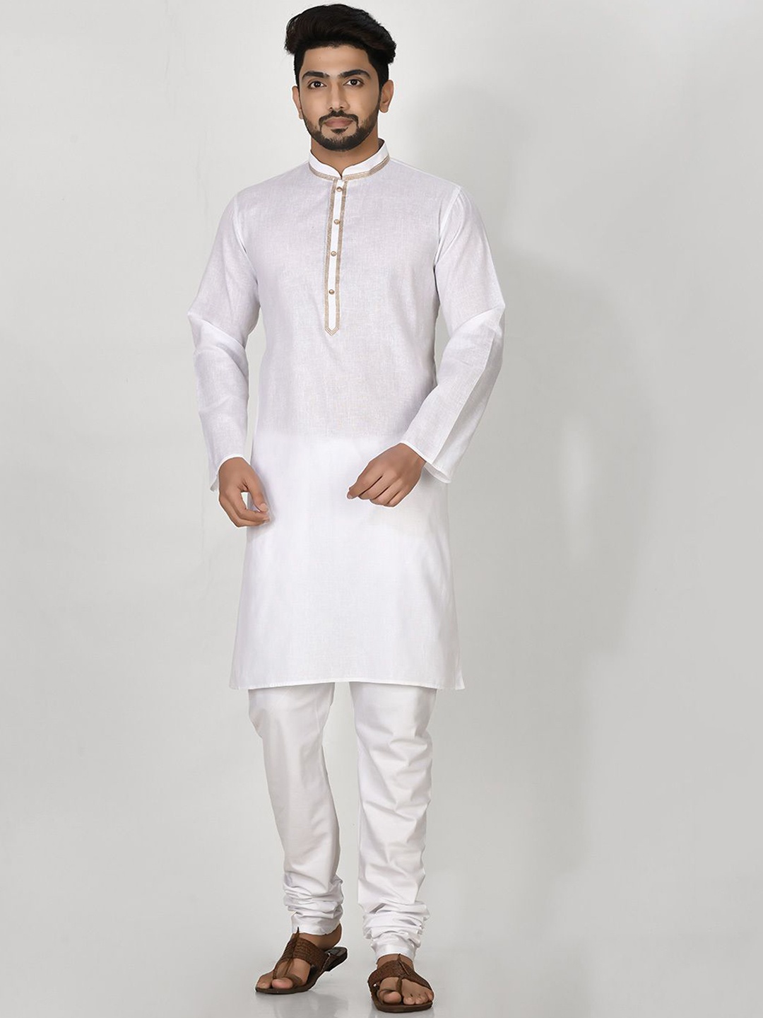

RANAK Men Regular Pure Cotton Kurta with Pyjamas, White