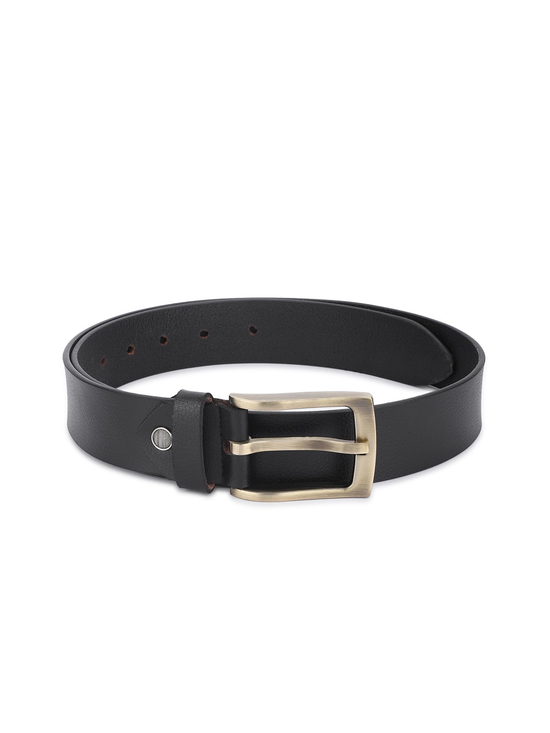 

WROGN Men Textured Leather Belt, Black