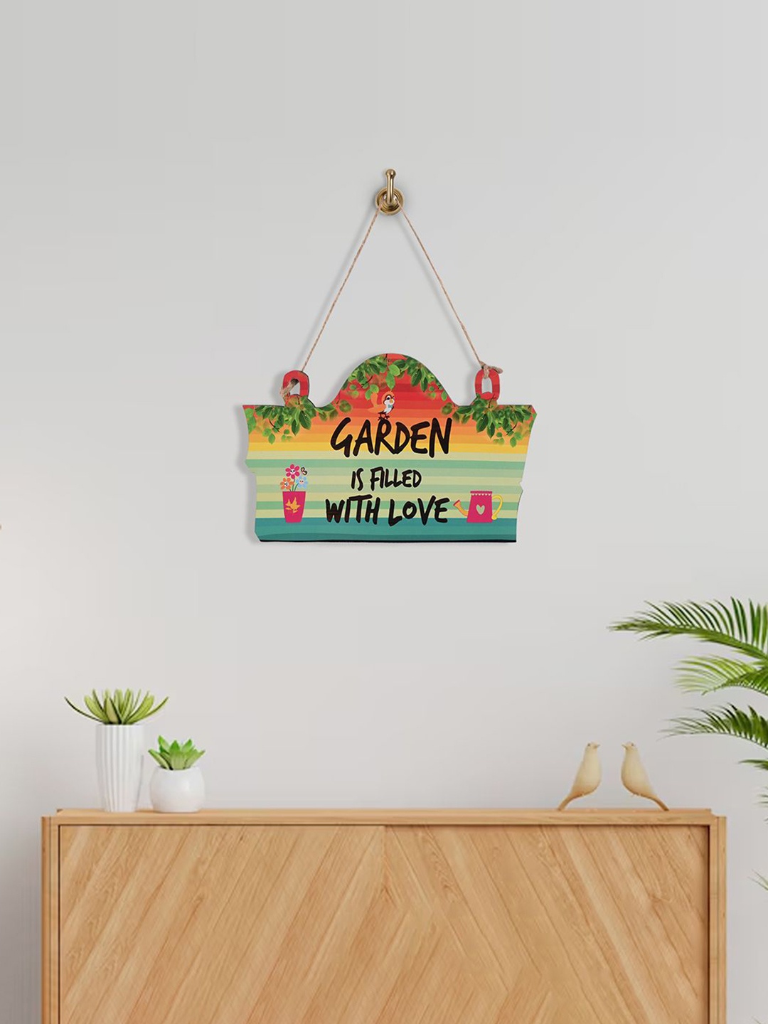 

Kuber Industries Green & Black Inspirational Quotes Wooden Wall Hanging