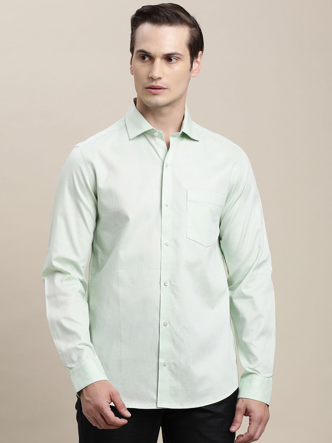 

Turtle Men Standard Slim Fit Opaque Formal Shirt, Sea green