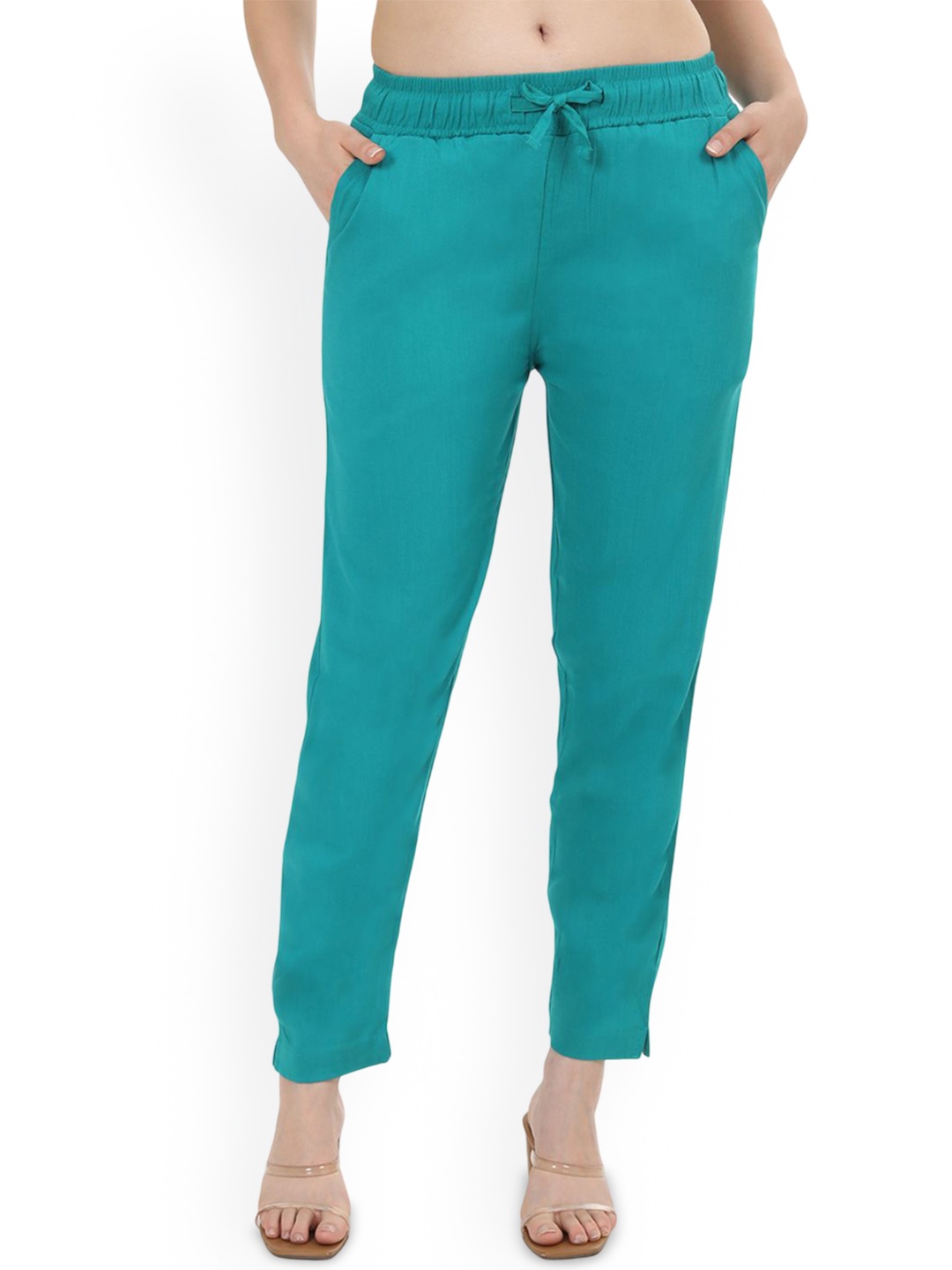 

Fly Birds Women Tailored Trousers, Green