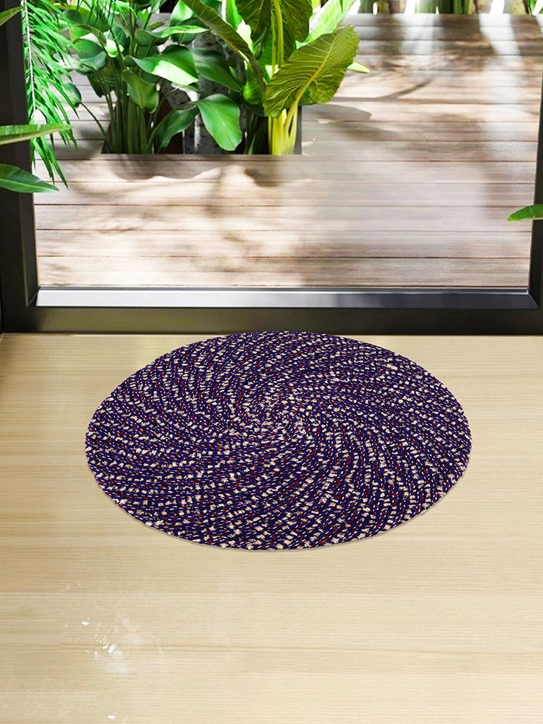 

Kuber Industries Purple Round Cotton Doormats