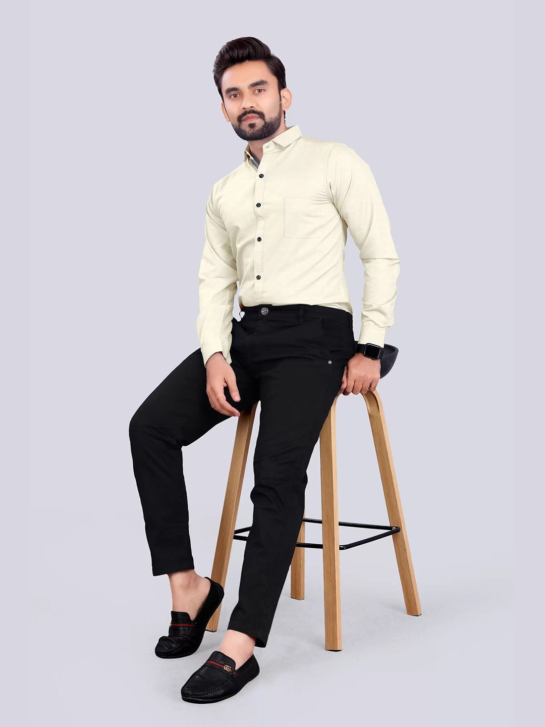 

Moda Rapido Men Standard Opaque Formal Shirt, Cream