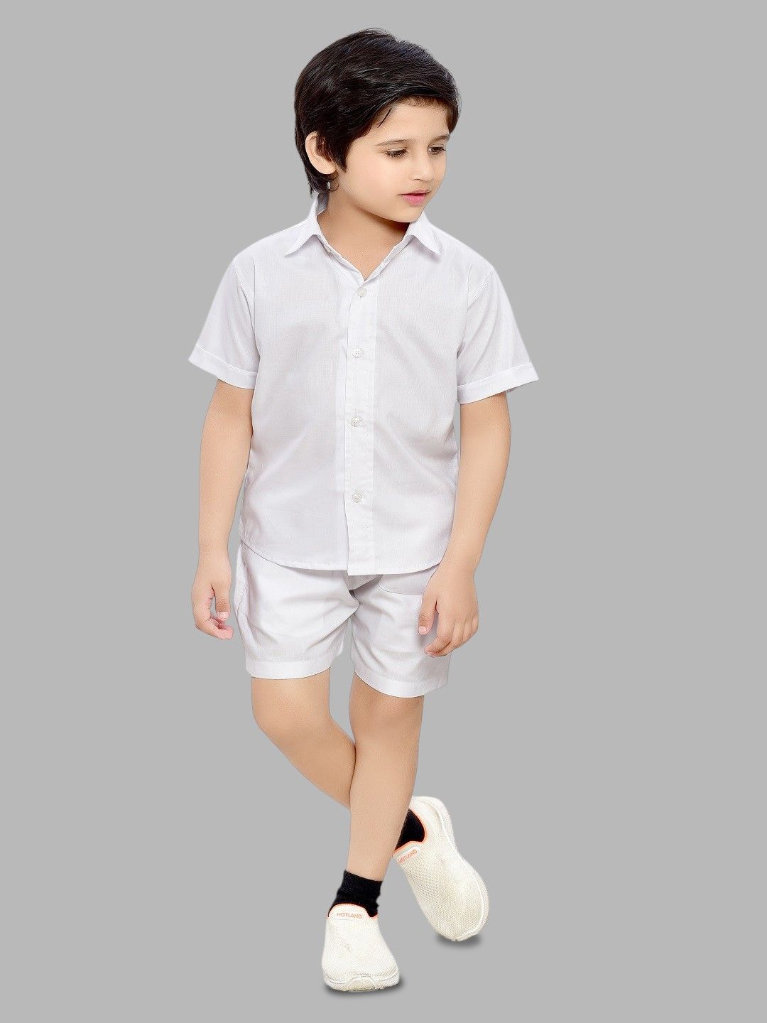 

BAESD Kids Pure Cotton Shirt with Shorts, White
