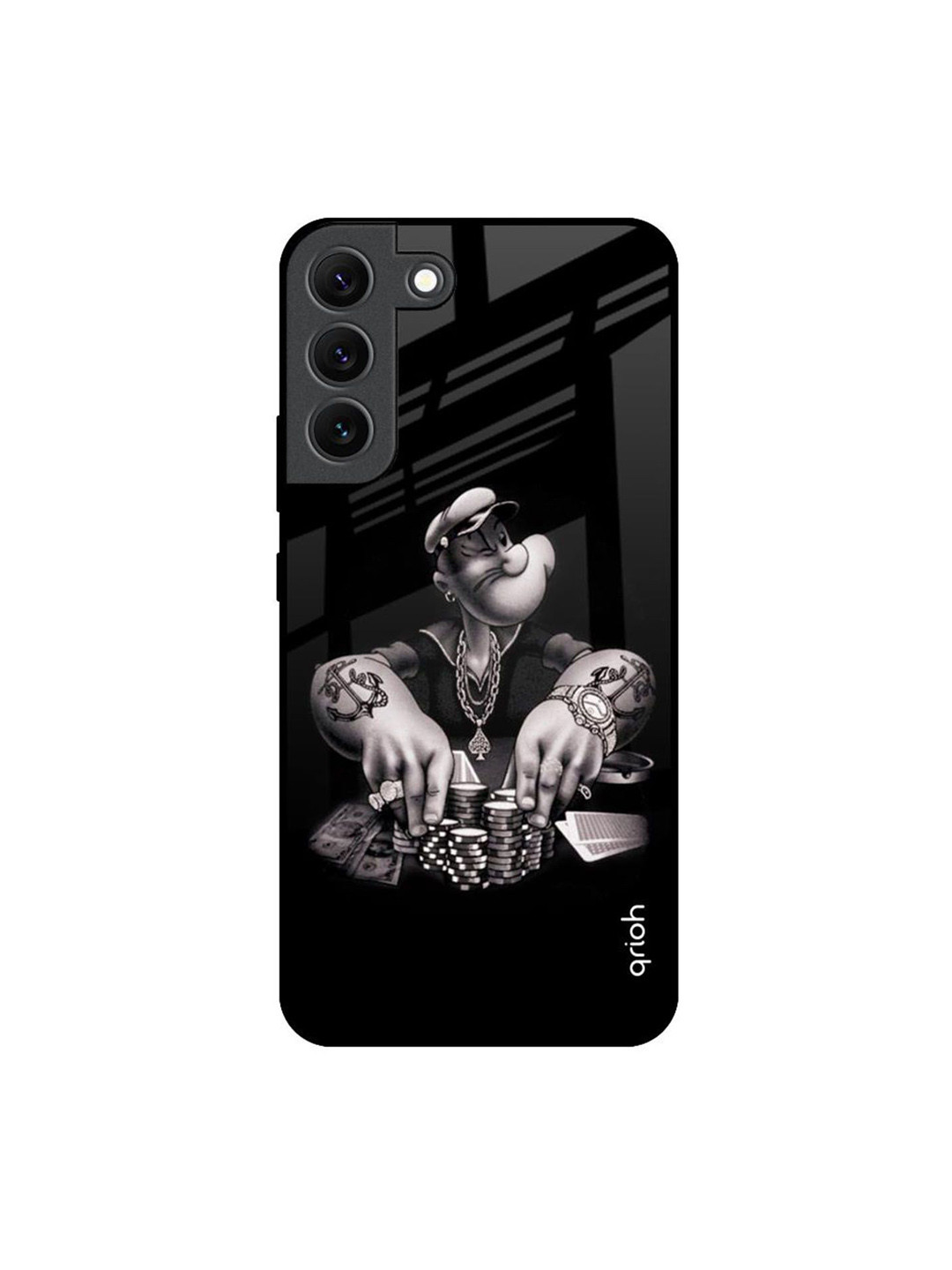 

QRIOH Quirky Printed Samsung Galaxy S22 Back Case Mobile Accessories, Black