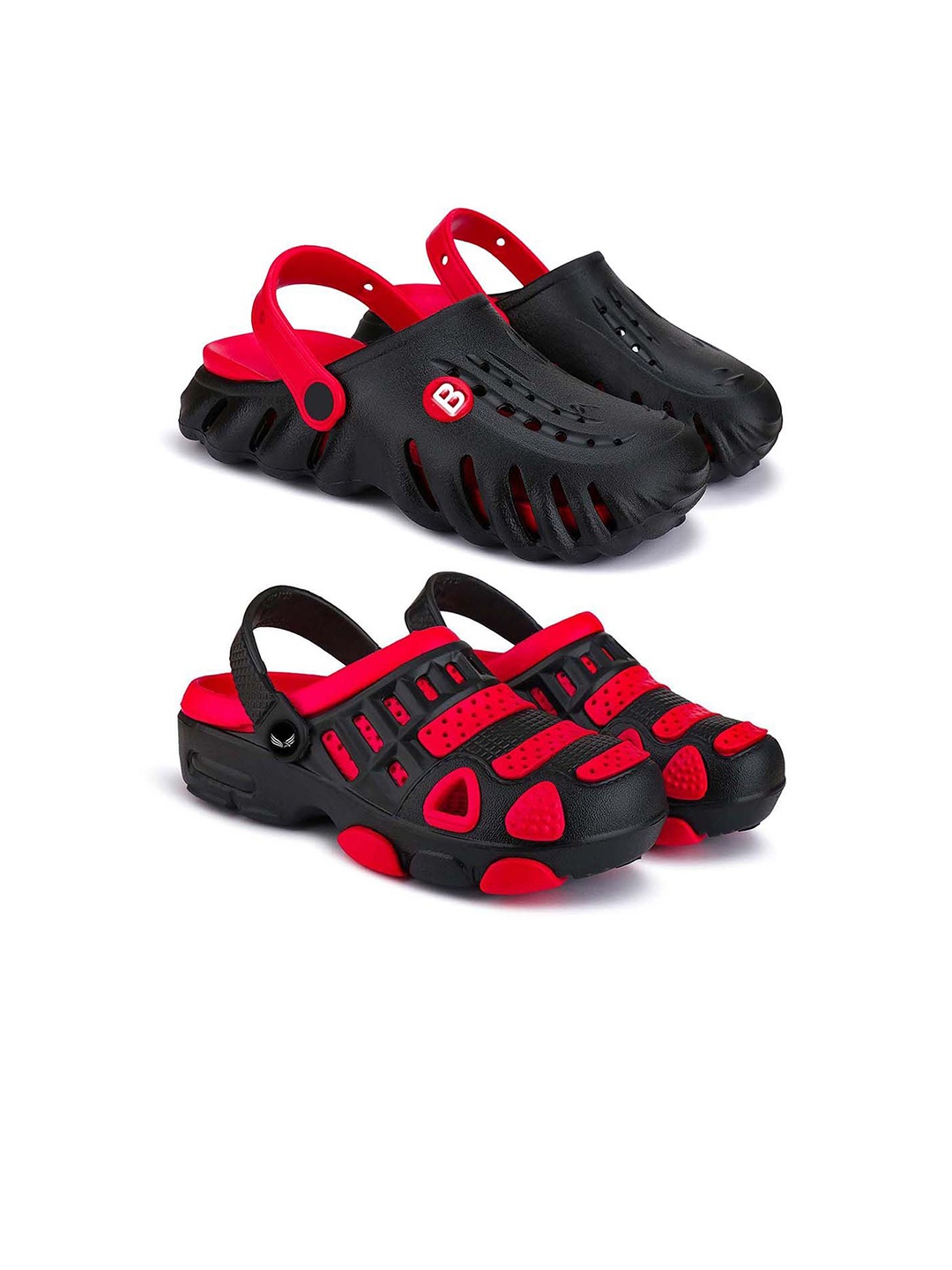 

BERSACHE Boys Pack Of 2 Clogs Flip-Flops, Red
