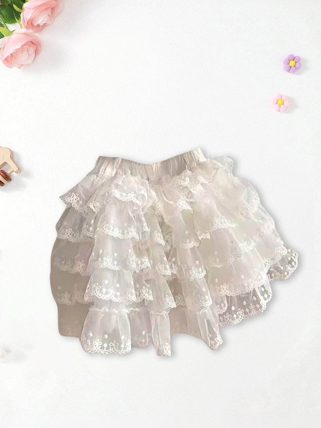 

FOREVER FRIDAY Girls Self Design A-Line Skirt, White