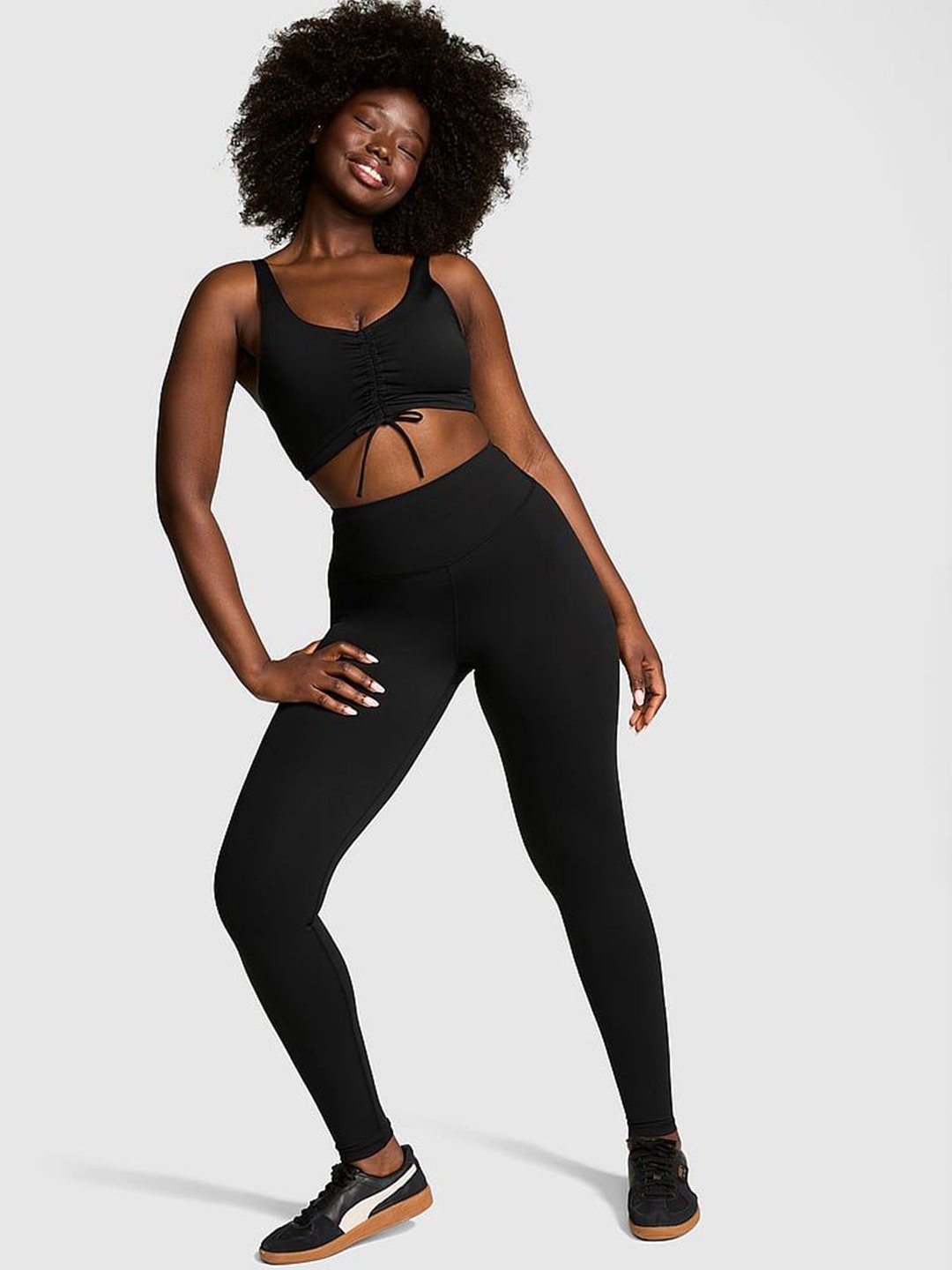 

Victoria's Secret PINK Women High Rise Breathable Ankle Length Tights, Black