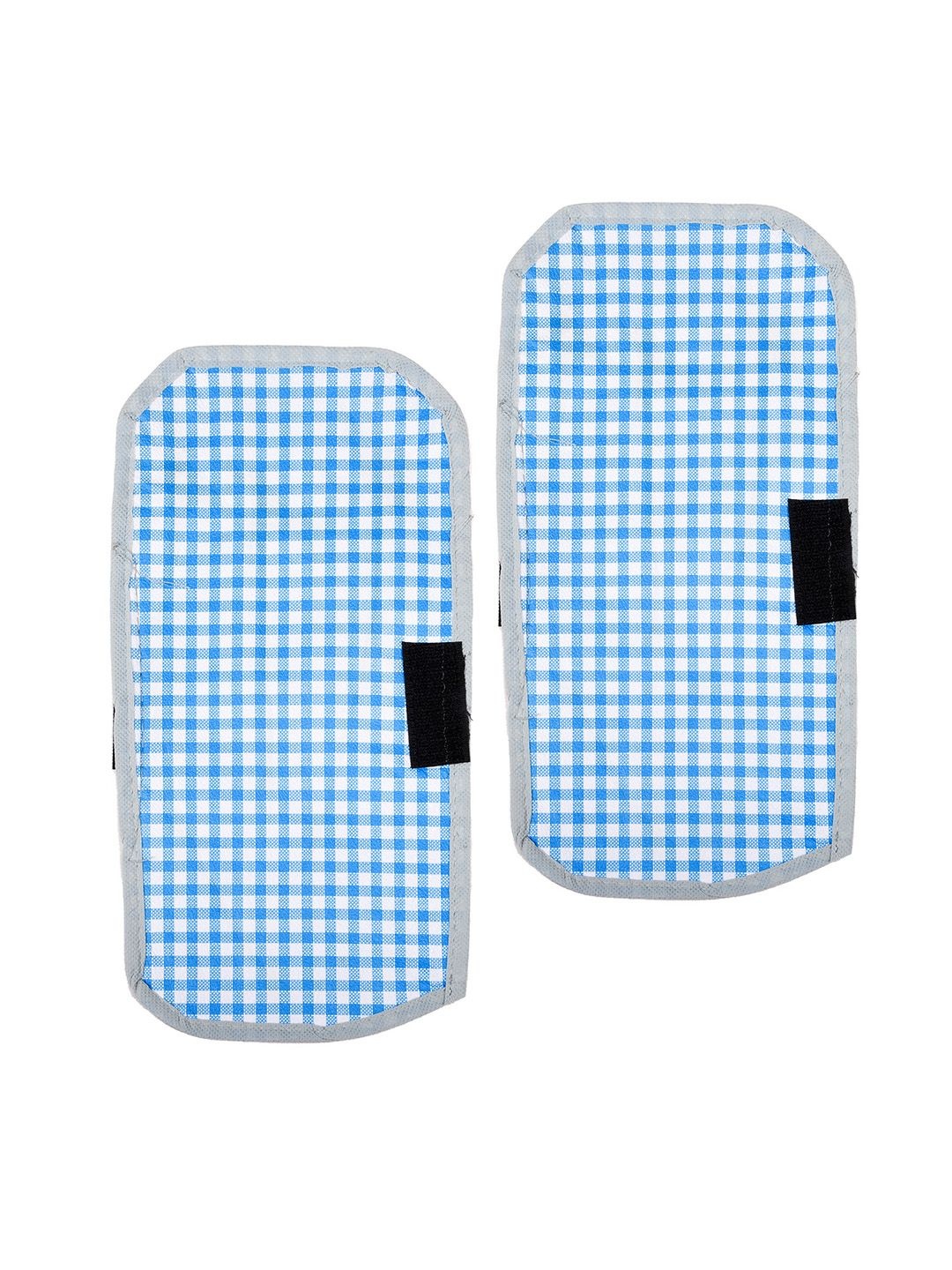 

Kuber Industries Blue & White 2 Pieces Checked Fridge Handle Covers