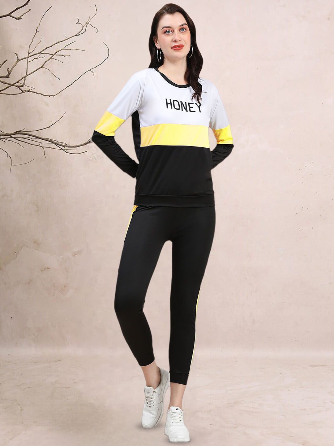

DTR FASHION Top With Trousers Co-Ords, Yellow
