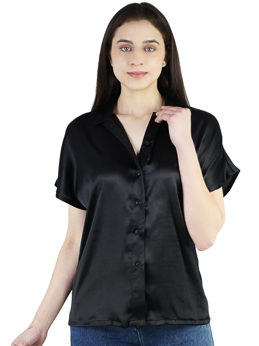 

ARTYSKA Women Relaxed Opaque Formal Shirt, Black