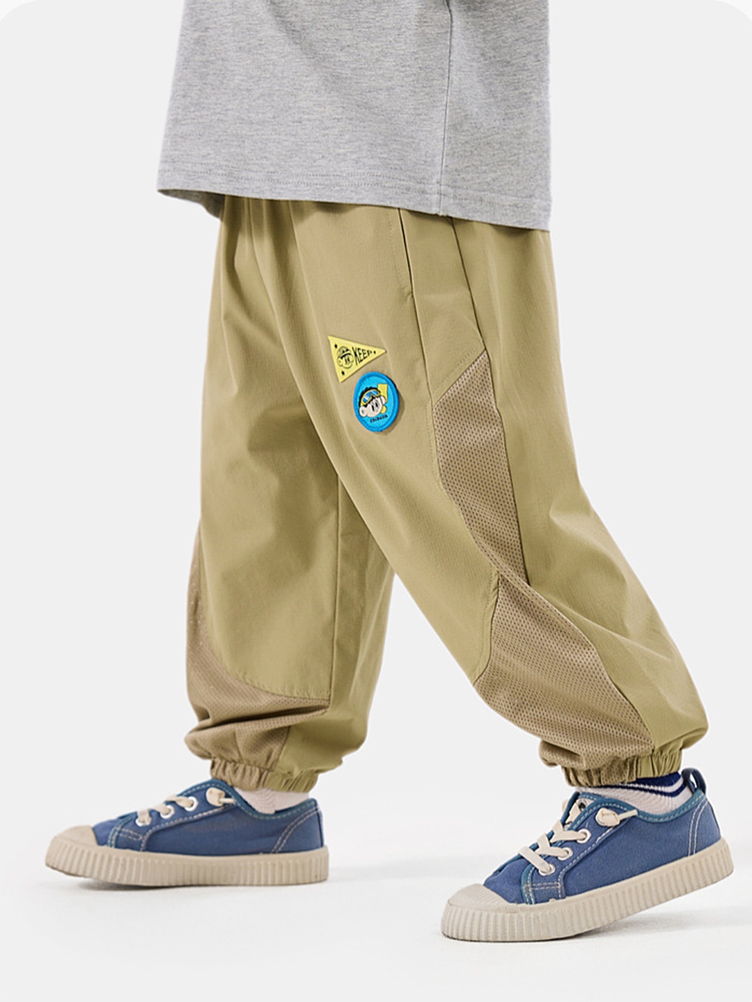 

LULU & SKY Boys High-Rise Joggers Trousers, Khaki