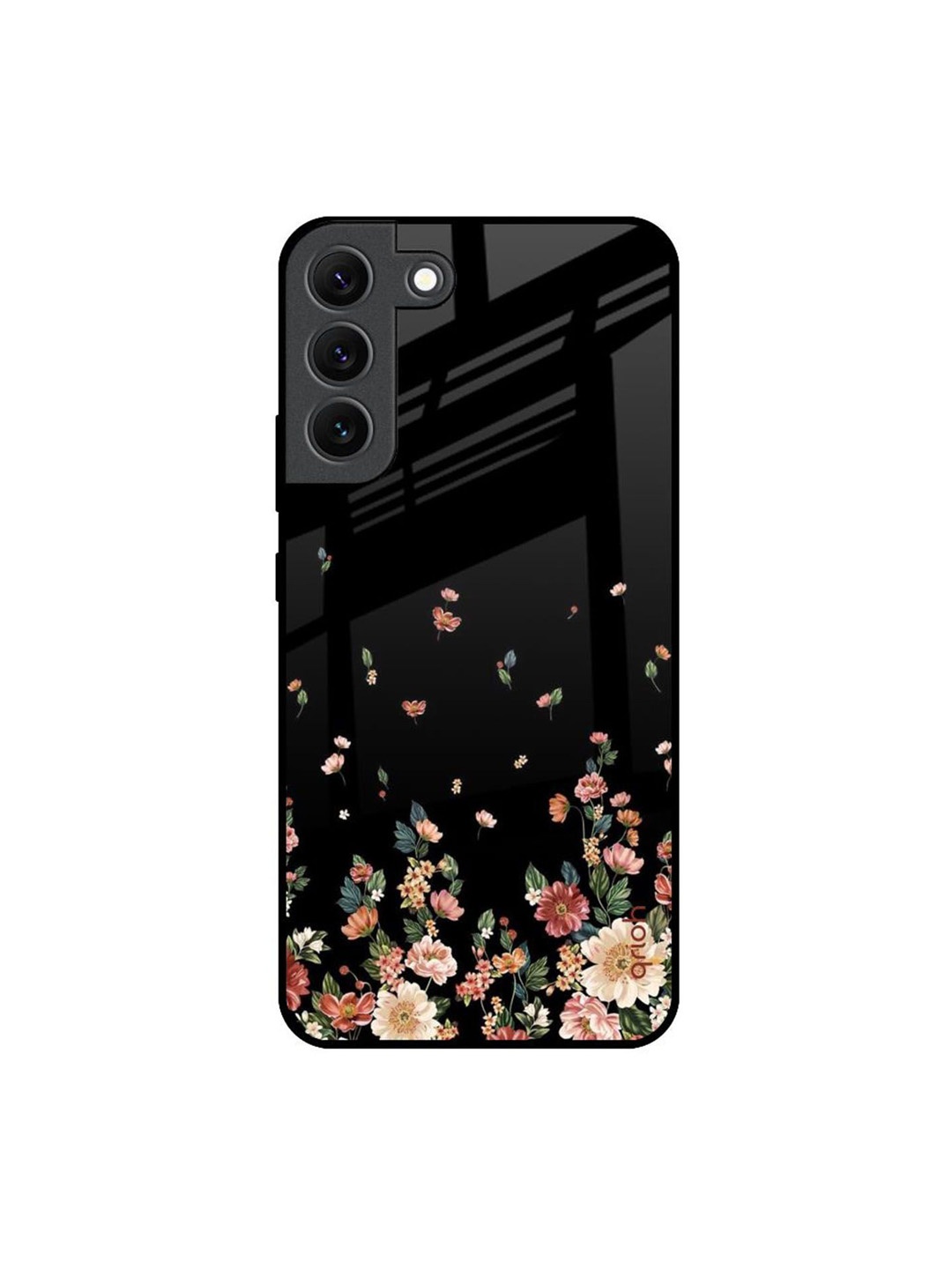 

QRIOH Floral Printed Samsung Galaxy S22 Back Case Mobile Accessories, Black