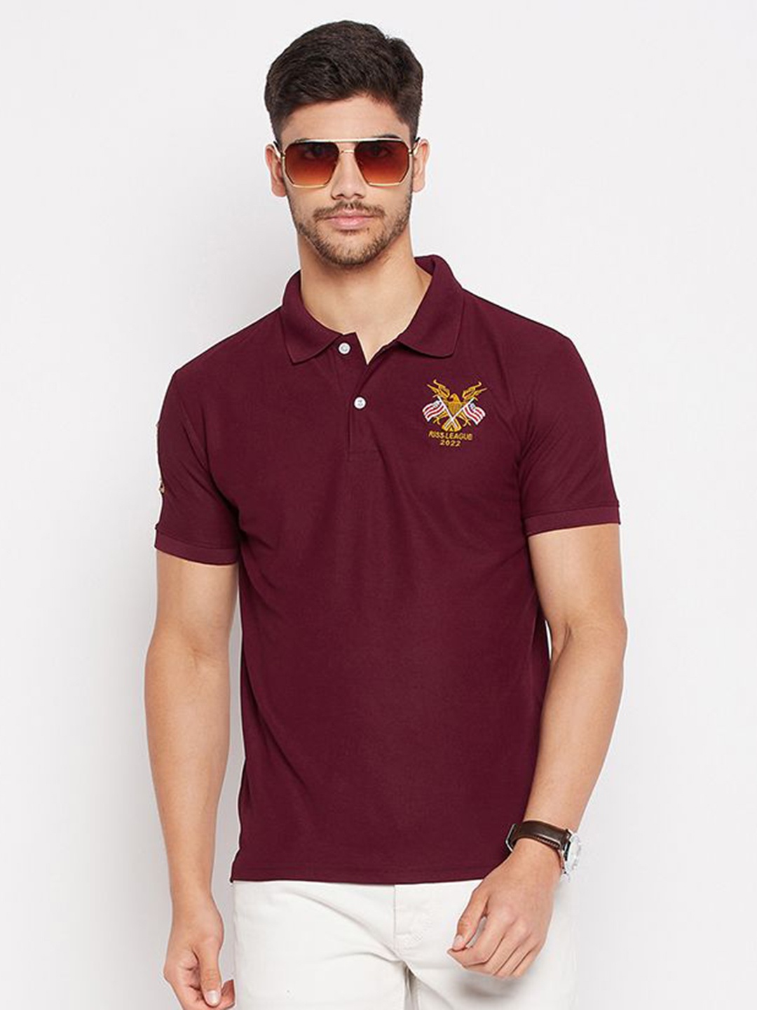 

XYRIS Men Polo Collar T-shirt, Maroon