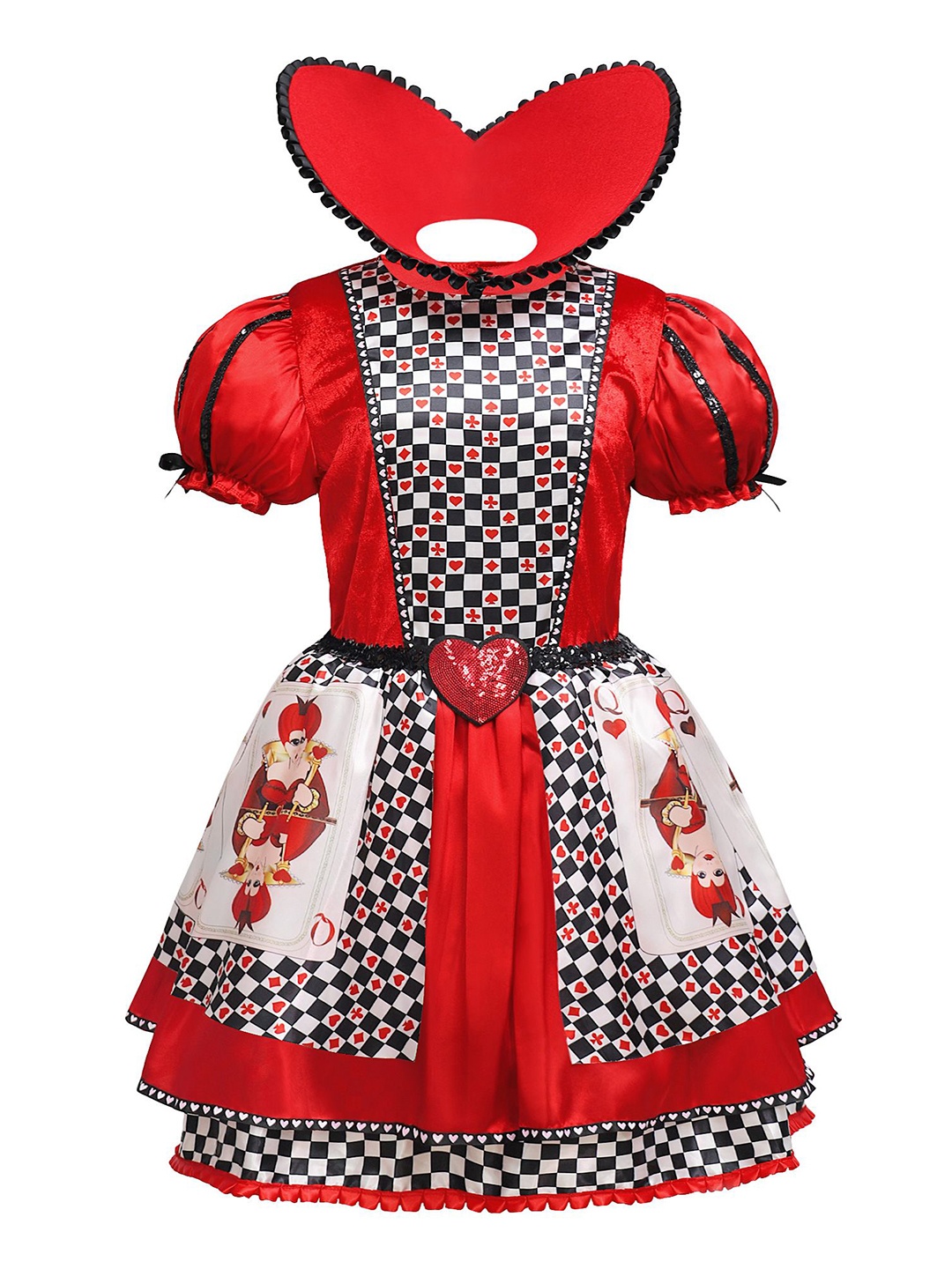 

StyleCast x Revolte Print Puff Sleeve A-Line Dress, Red