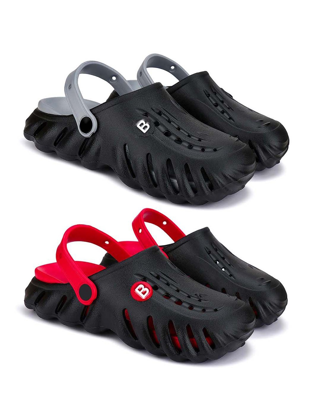 

BERSACHE Boys Set Of 2 Rubber Clogs, Black