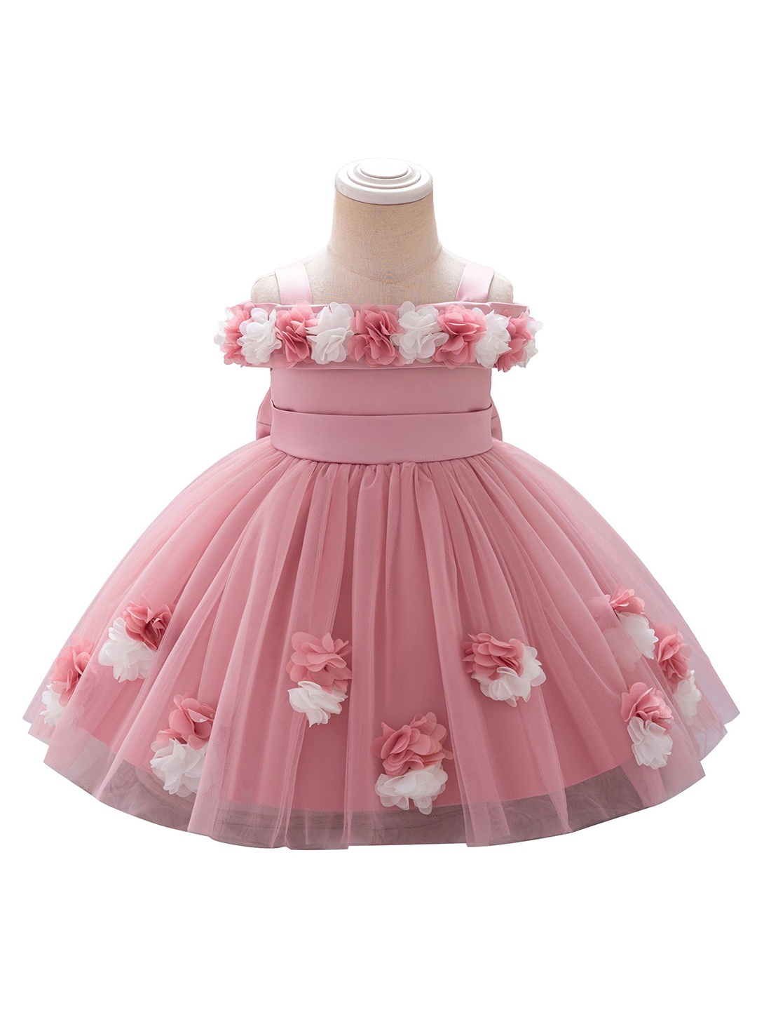 

StyleCast x Revolte Choker Neck Ruffled A-Line Dress, Pink