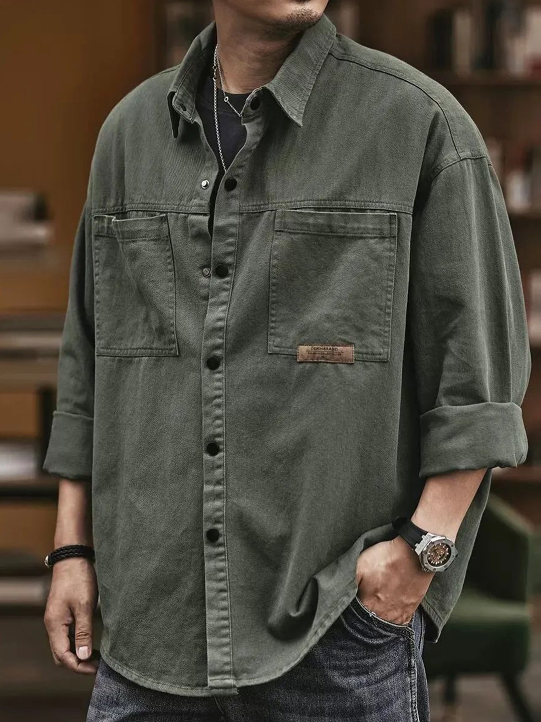 

StyleCast Men Opaque Casual Shirt, Green