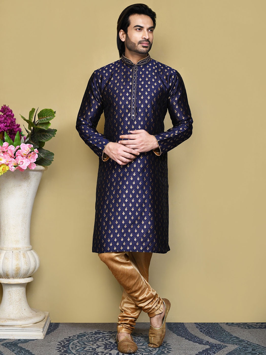 

RANAK Men Regular Kurta with Pyjamas, Blue