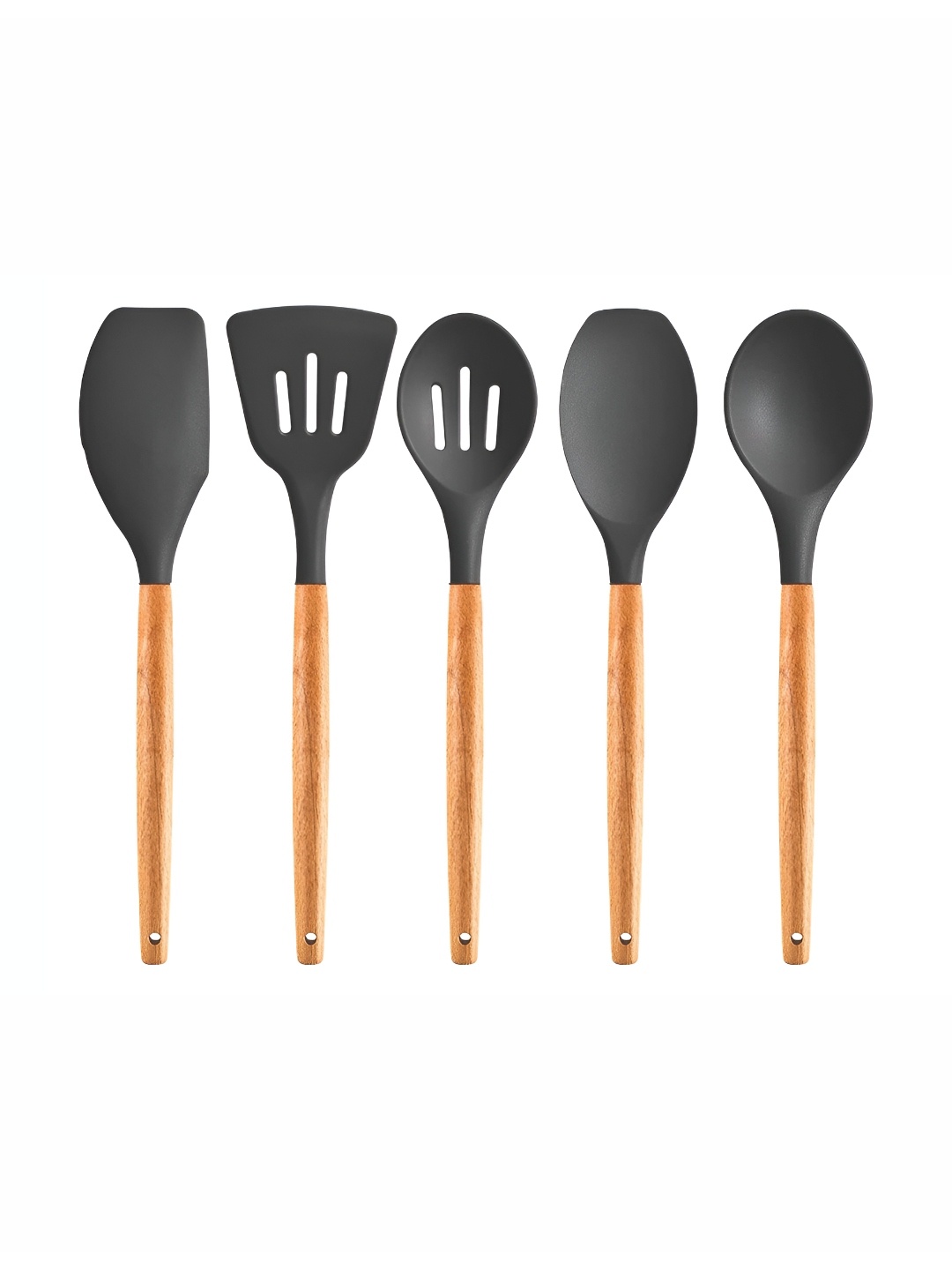 

We3 Grey 5 Pieces Silicone Kitchen Utensil Spatula Set