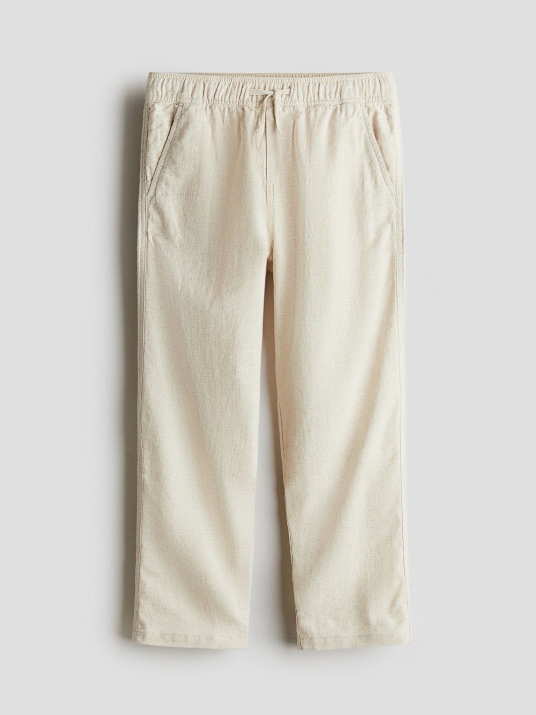 

H&M Linen-Blend Trousers, Beige