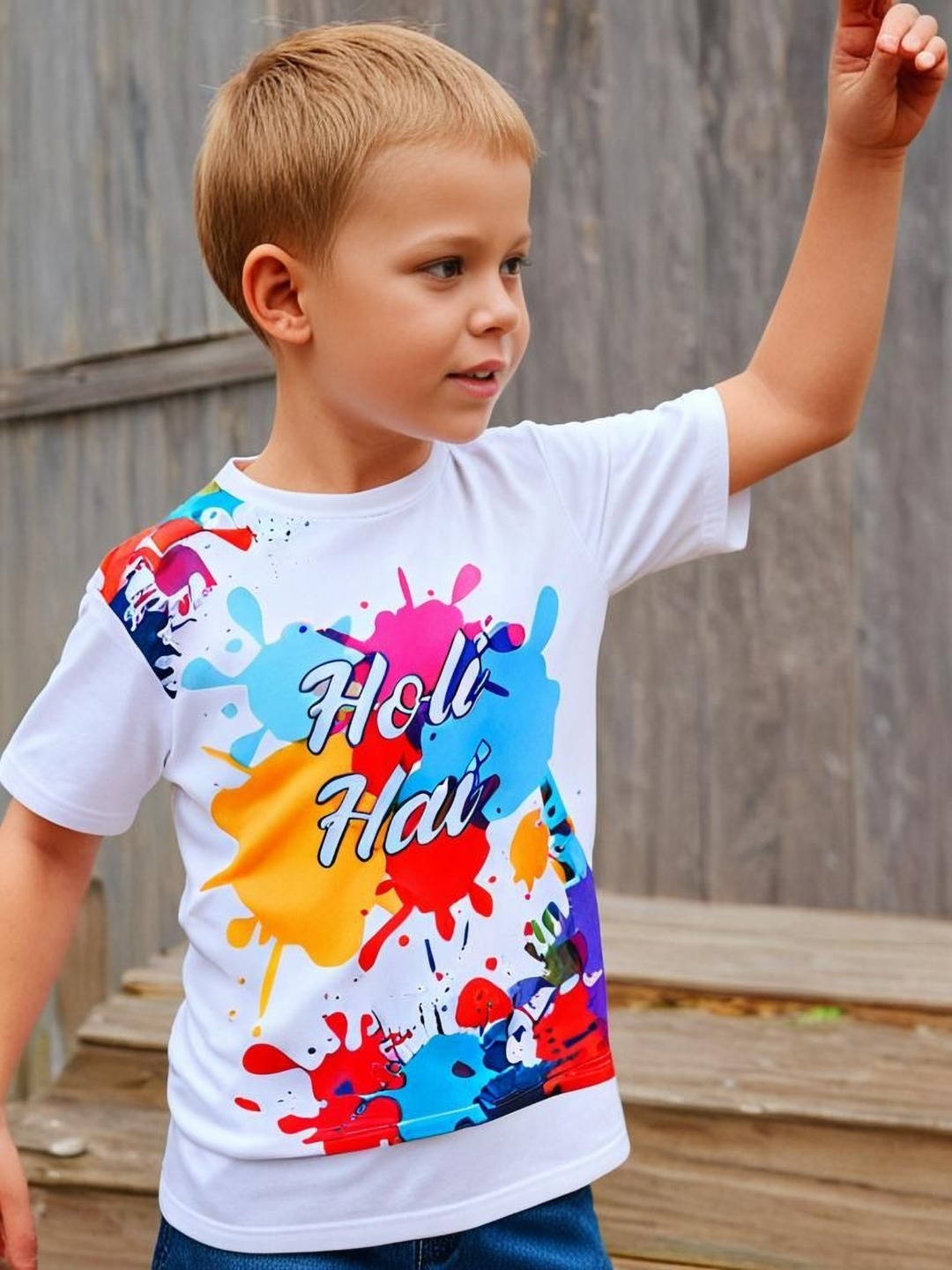 

The Magic Wand Kids Printed Pockets T-shirt, White