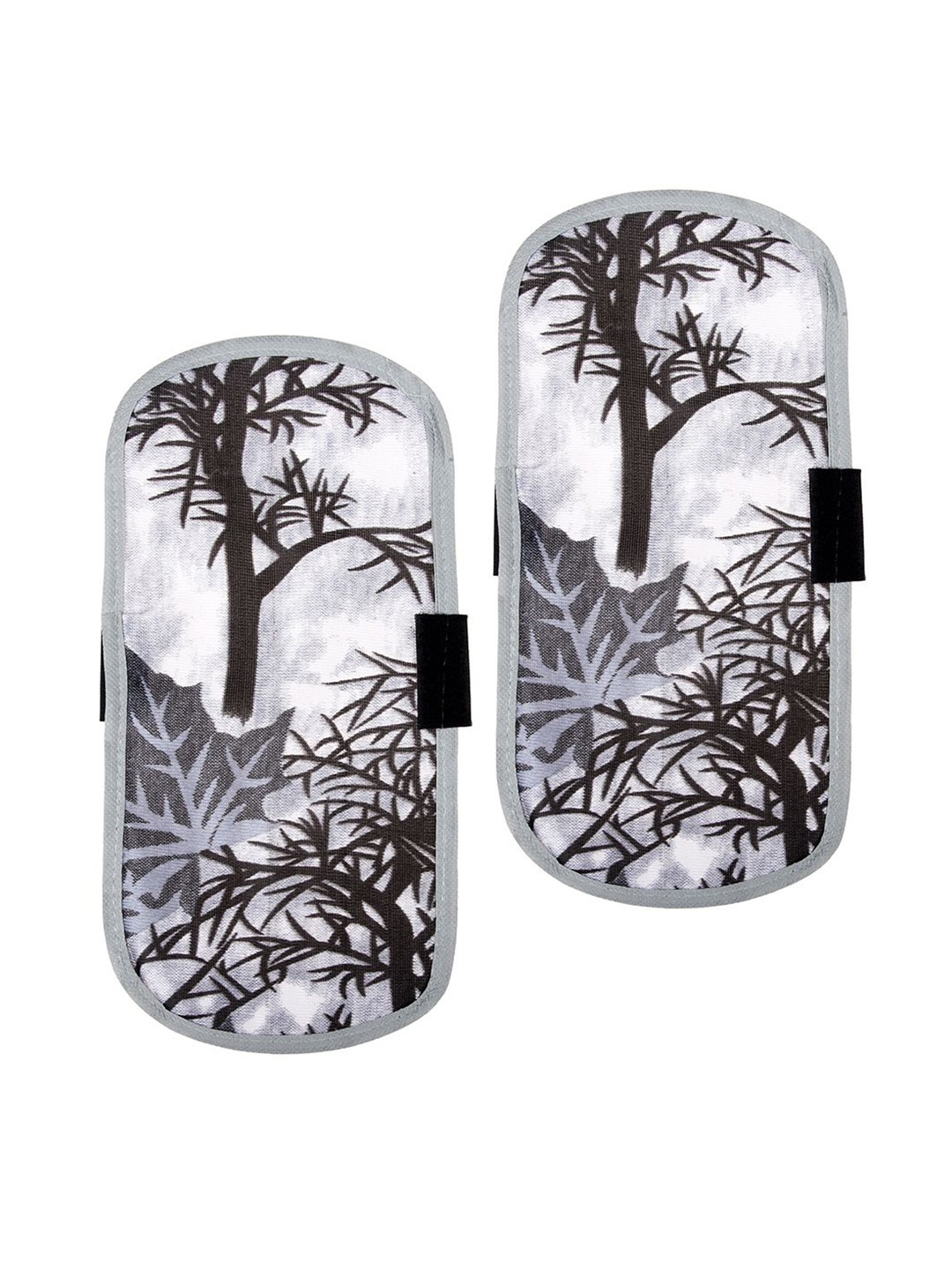 

Kuber Industries Grey & White 2 Pieces Printed Fridge Handle Covers
