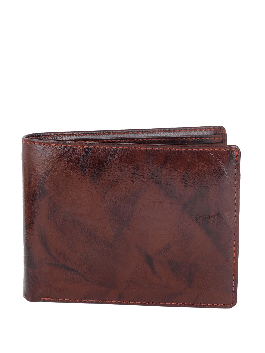 

CLARABAE Men PU Two Fold Wallet, Brown