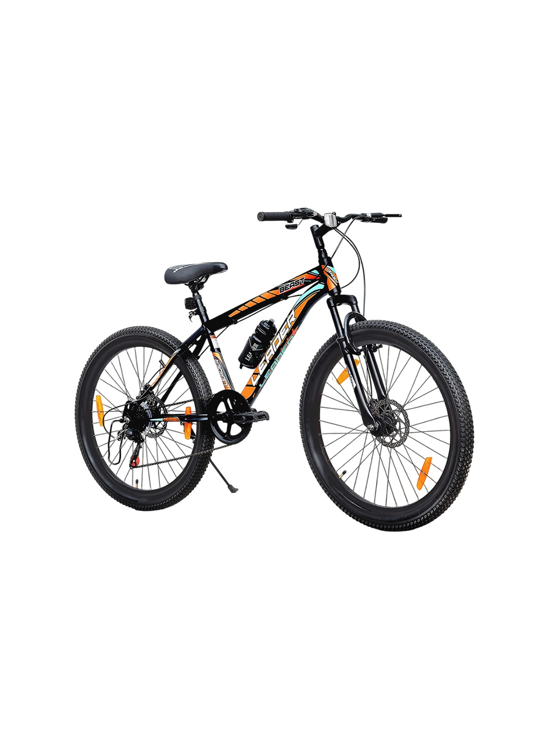 

LEADER Beast 29T 7 Speed Mountain Bike With Front Suspension & Dual Disc Brake, Black