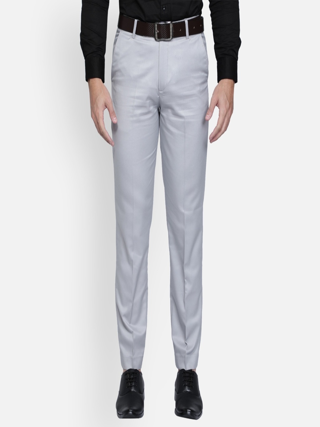 

Haul Chic Men Relaxed Straight Leg Slim Fit Trousers, Grey