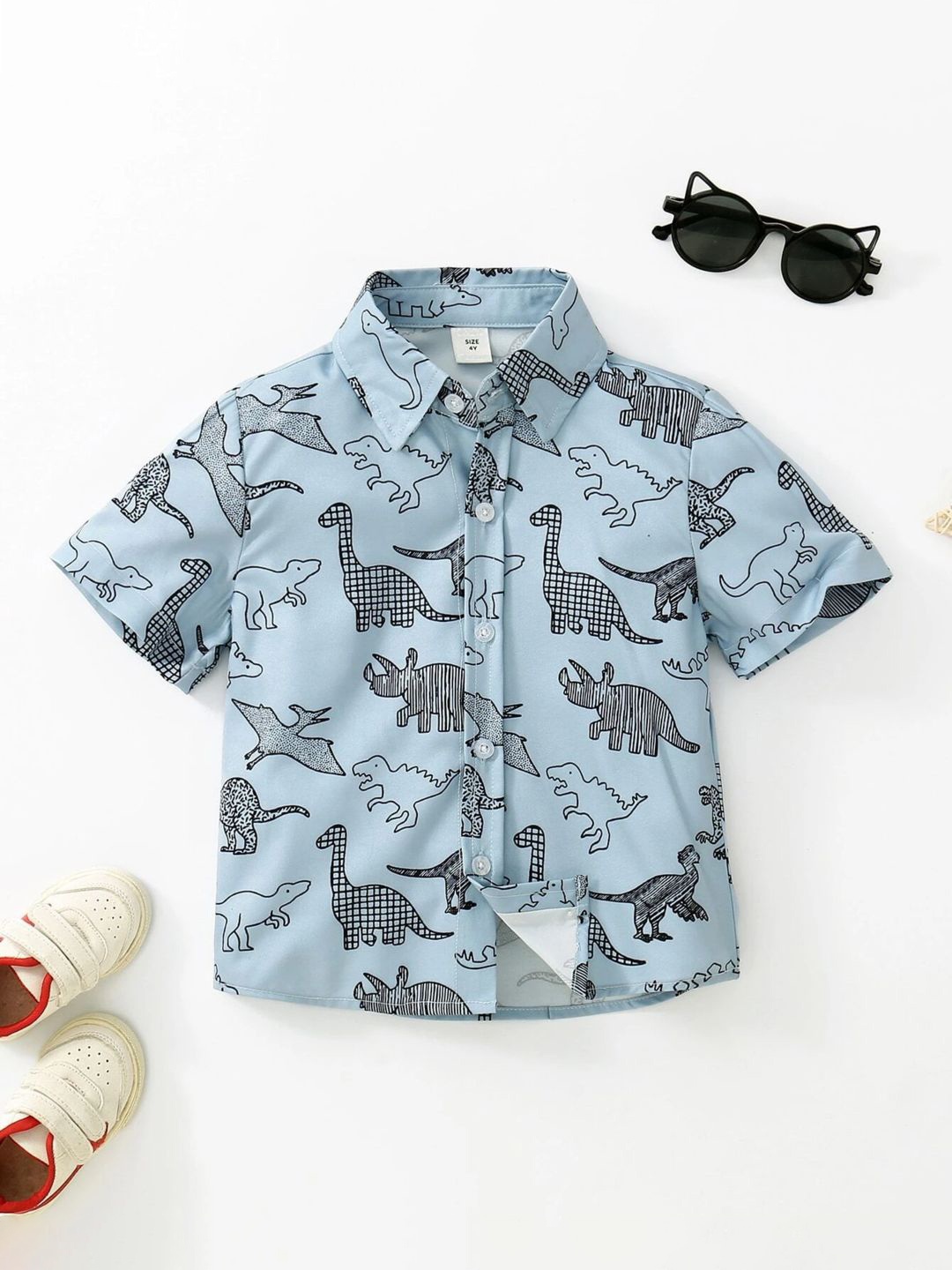 

BAESD Boys Standard Opaque Printed Party Shirt, Blue