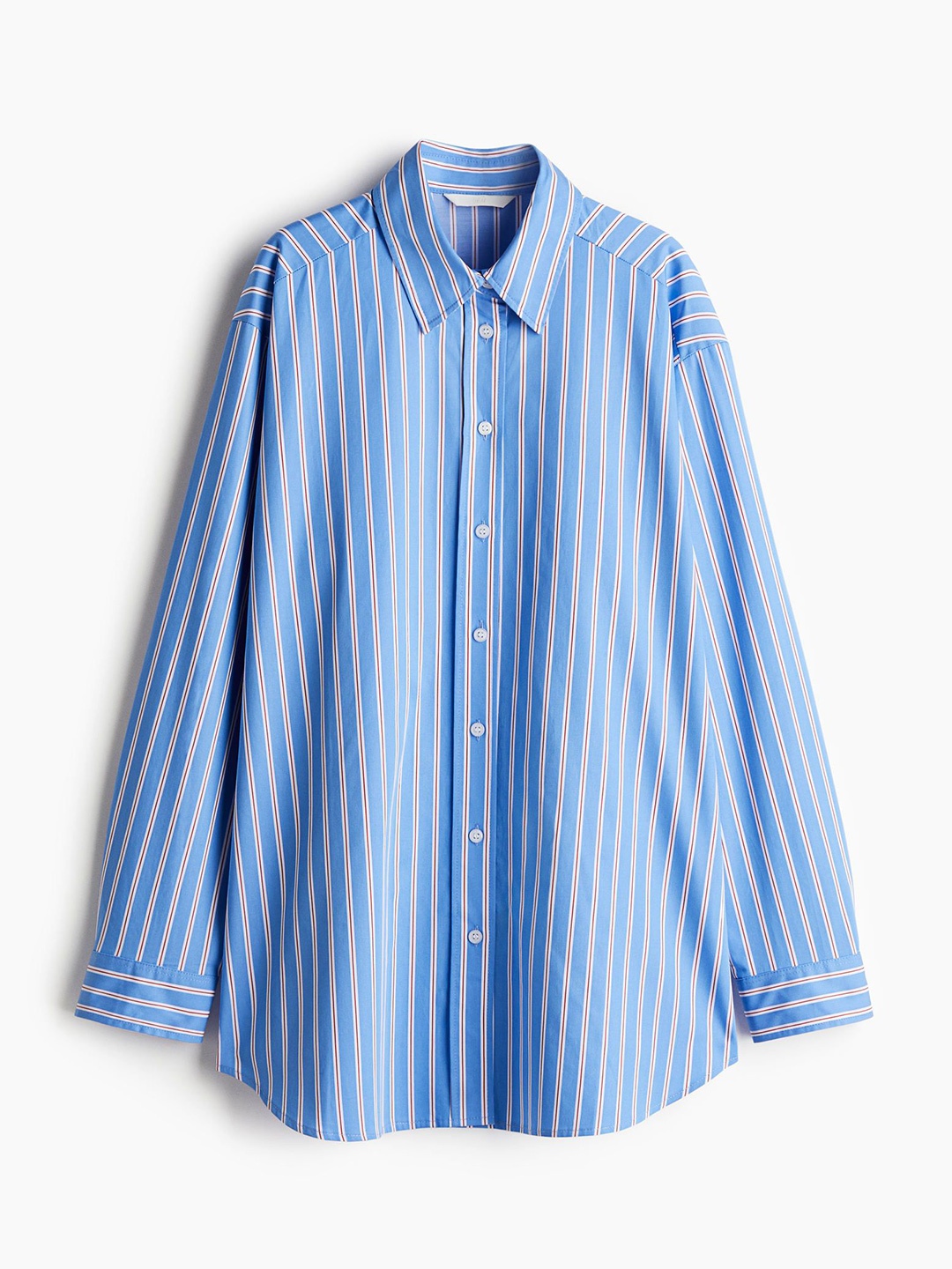 

H&M Oversized Poplin Shirt, Blue