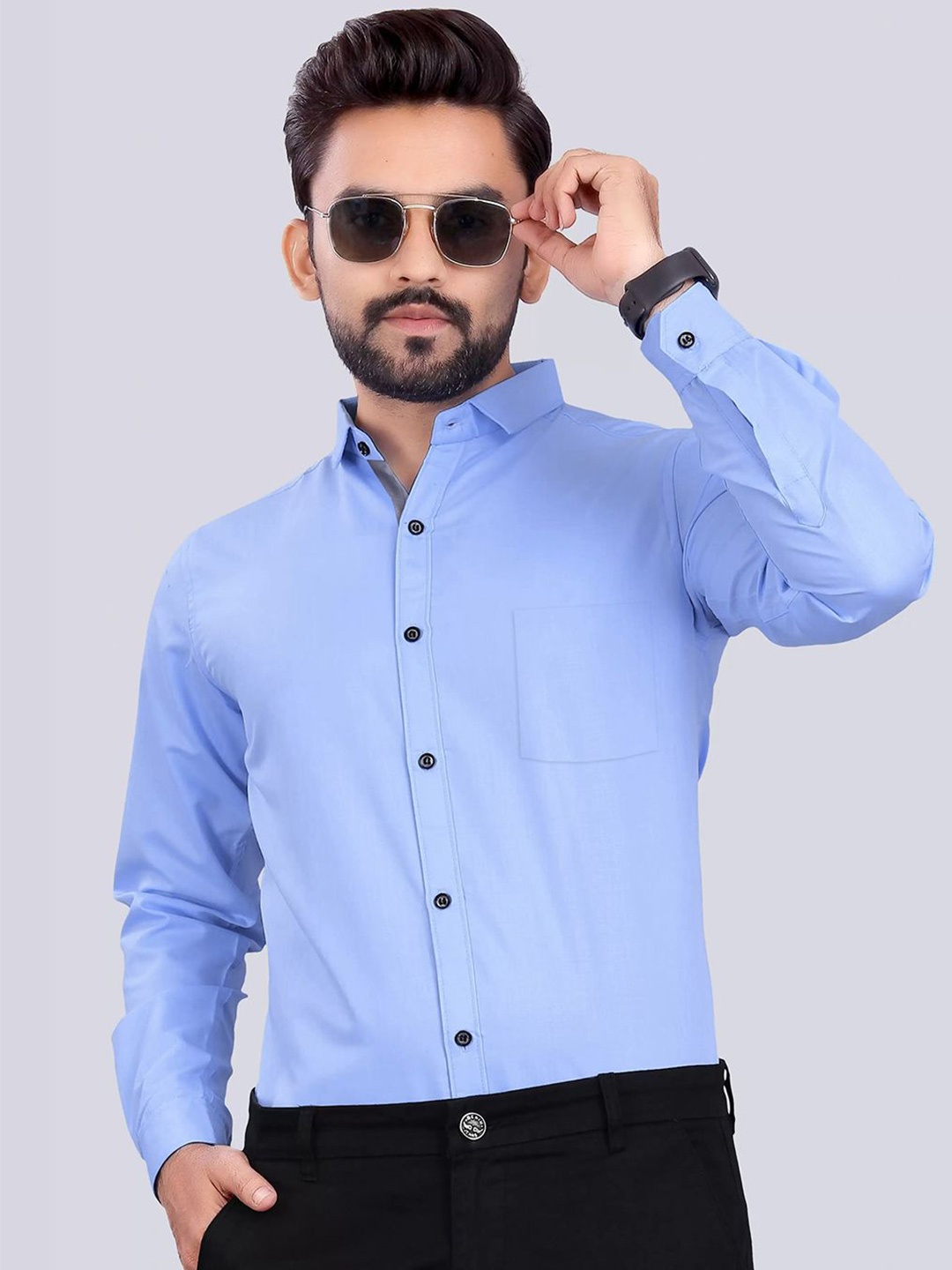 

Moda Rapido Men Standard Opaque Formal Shirt, Blue