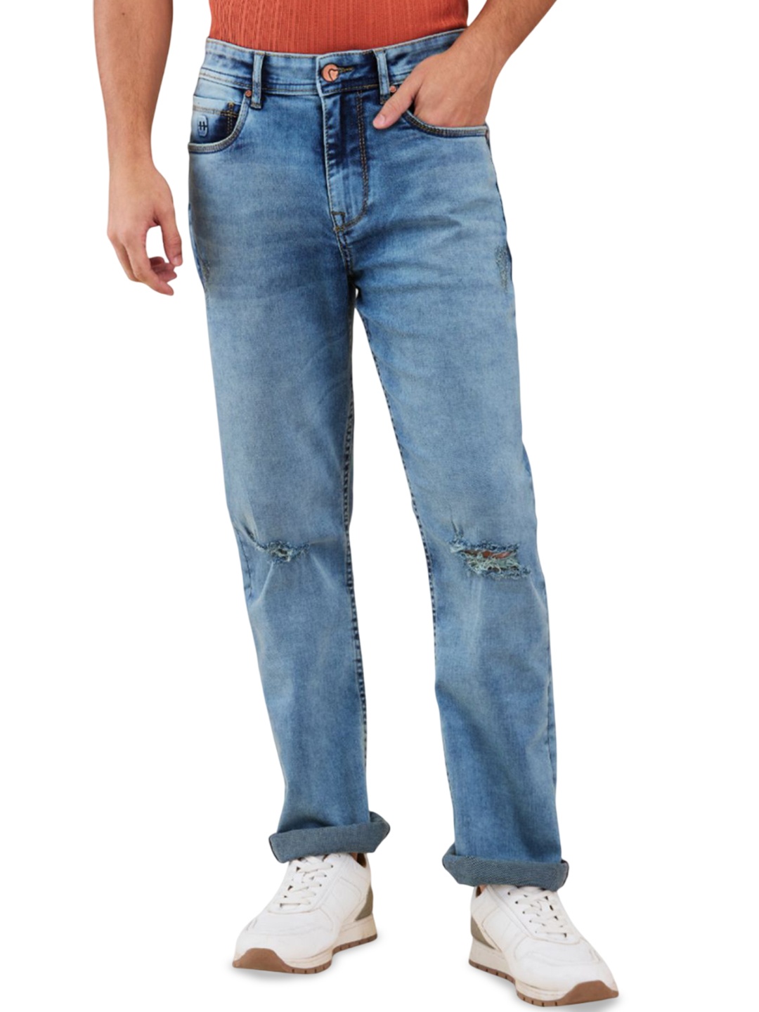

Being Human Men Classic Highly Distressed Heavy Fade Stretchable Jeans, Blue