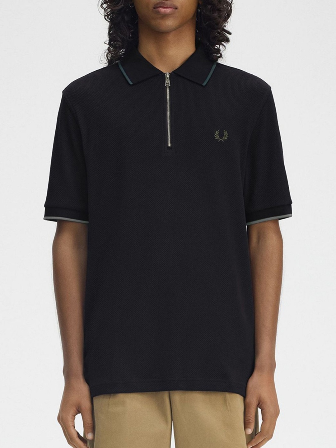 

Fred Perry Men Polo Collar T-shirt, Black
