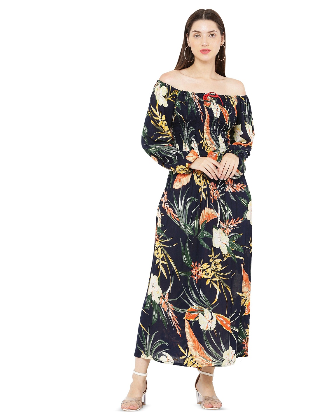 

YLCOMPANY Floral Print Off-Shoulder A-Line Maxi Dress, Multi