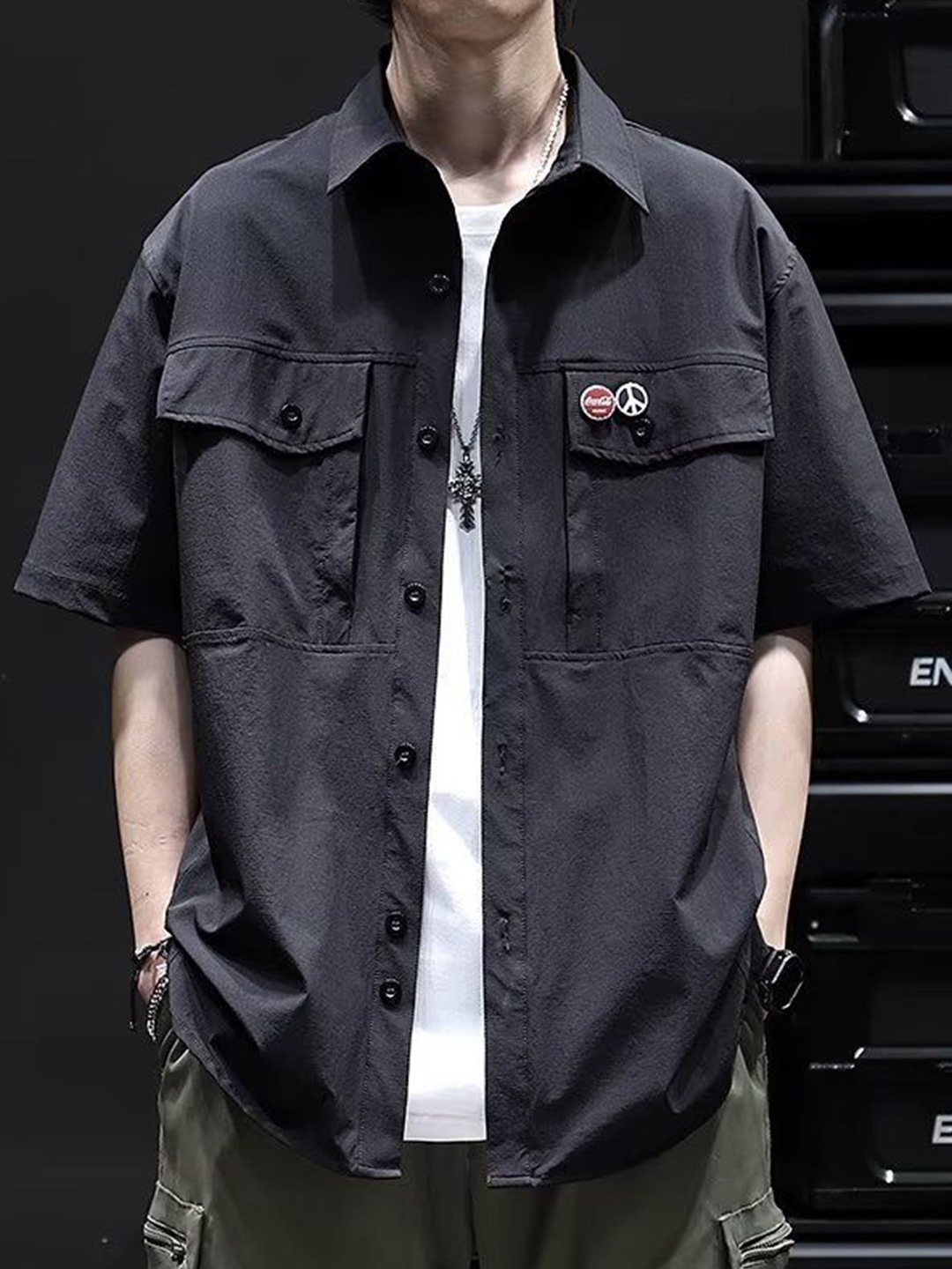 

StyleCast Men Opaque Casual Shirt, Black
