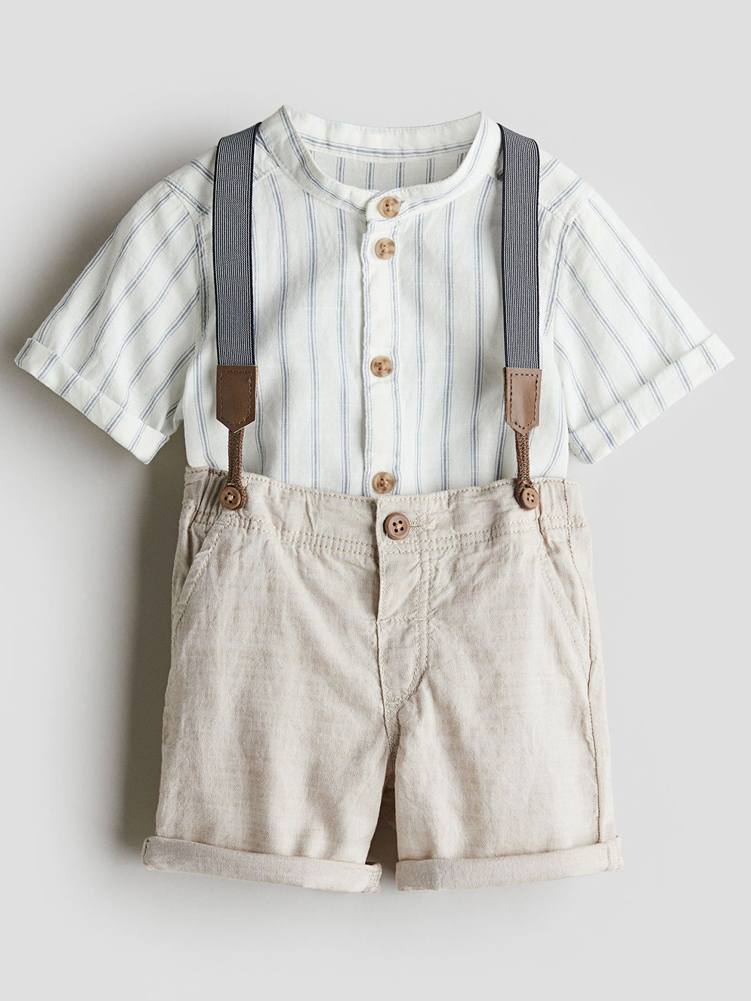 

H&M 2-Piece Set With Braces, Beige