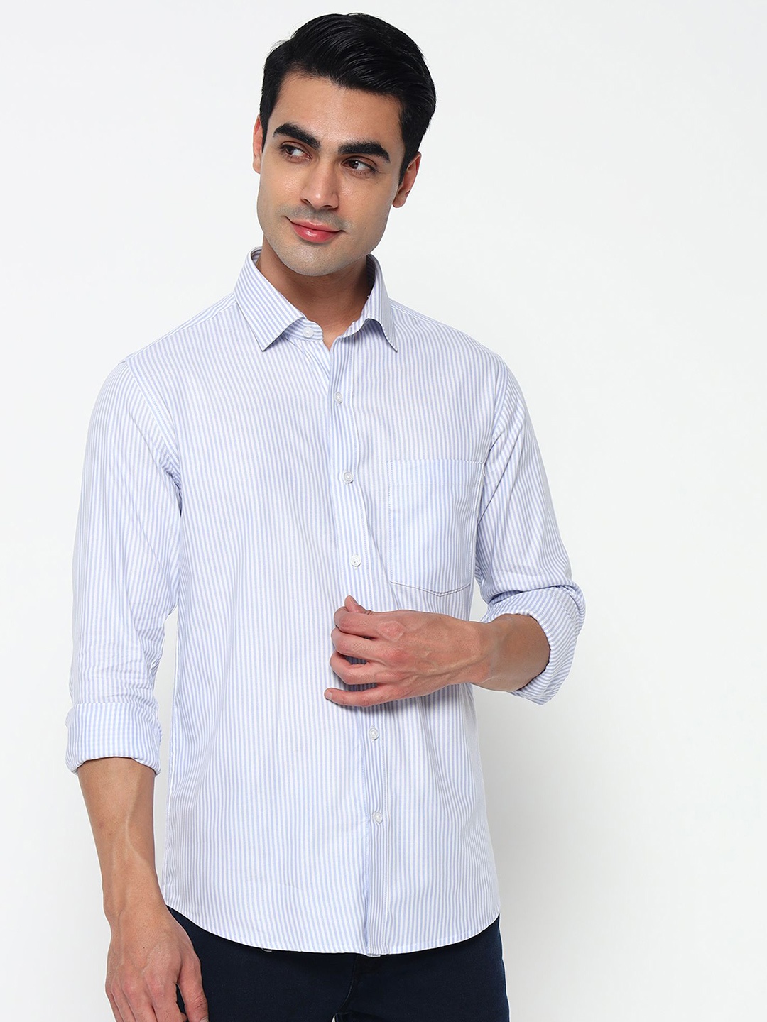 

PRIME PORTER Men Slim Fit Opaque Casual Shirt, Blue