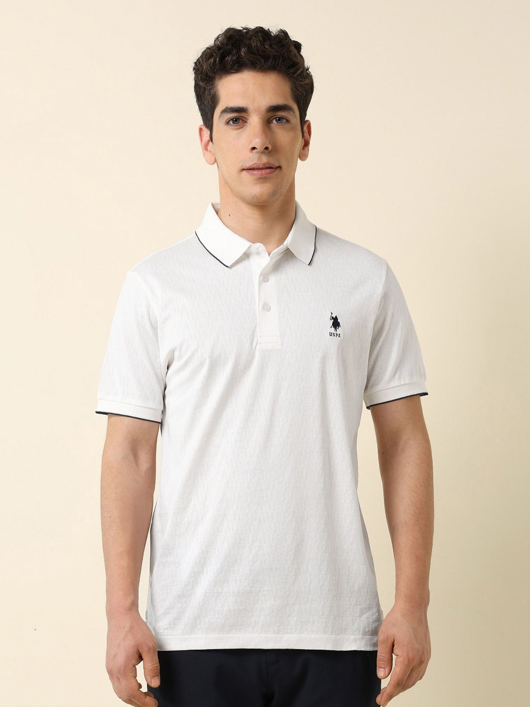 

U.S. Polo Assn. Men Polo Collar Pockets Slim Fit T-shirt, White